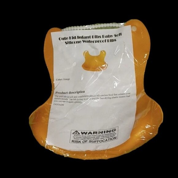 Cute Kid/Infant Soft waterproof Bibs - Orange - Picture 1 of 3